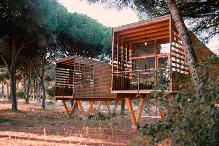 micielo-Baumhäuser tiene tres bonitas cabañas de madera en la Sierra de Cádiz para escapadas románticas
