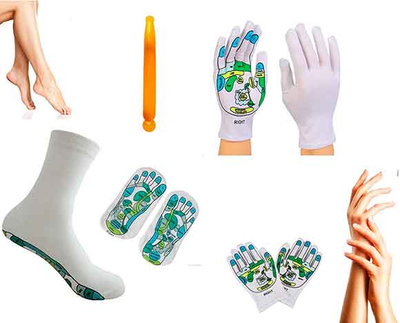 Un kit de reflexoterapia para manos y pies es una ideal original para incluir en una caja de los 5 sentidos